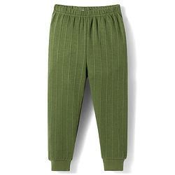 Babyhug Knit Full Sleeves Solid Colour Thermal Inner Wear Set  - Olive Green