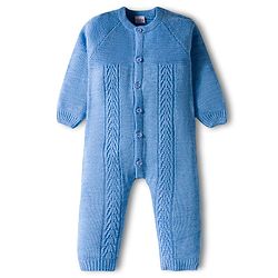 Babyhug Sweater Knit Full Sleeves Front Open Solid Winter Wear Romper - Red