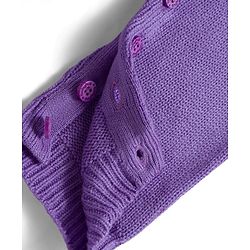 Babyhug Sweater Knit Full Sleeves Winter Wear Romper with Floral Design and Patch - Purple