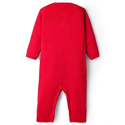 Babyhug Sweater Knit Full Sleeves Winter Wear Romper with Cable Knit Design - Red