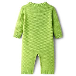 Babyhug Sweater Knit Full Sleeves Winter Wear Romper With Cable Knit Design - Green