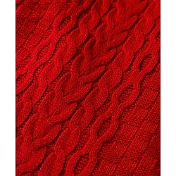 Babyhug Sweater Knit Full Raglan Sleeves Winter Romper with Cable Knit Design - Red