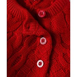 Babyhug Sweater Knit Full Raglan Sleeves Winter Romper with Cable Knit Design - Red