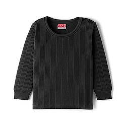 Babyhug Knit Full Sleeves Solid Thermal Set With Vest - Charcoal Grey