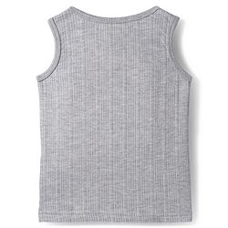 Babyhug Knit Solid Color Full Sleeves Pullover & Sleeveless Thermal Vest & Pant Set - Light Grey