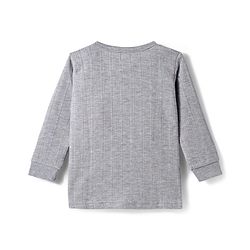 Babyhug Knit Solid Color Full Sleeves Pullover & Sleeveless Thermal Vest & Pant Set - Light Grey