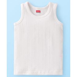 Babyhug Knit Full Sleeves Solid Color Thermal Innerwear Set with Vest - Offwhite