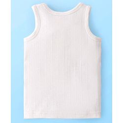 Babyhug Knit Full Sleeves Solid Color Thermal Innerwear Set with Vest - Offwhite