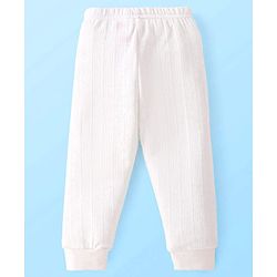 Babyhug Knit Full Sleeves Solid Color Thermal Innerwear Set with Vest - Offwhite