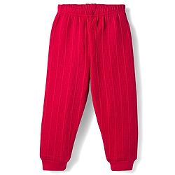 Babyhug Knit Full Sleeves Solid Color Thermal Vests & Pant Set - Red
