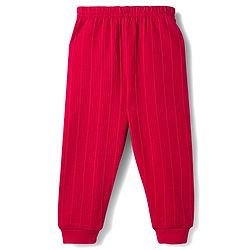 Babyhug Knit Full Sleeves Solid Color Thermal Vests & Pant Set - Red