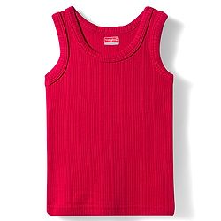 Babyhug Knit Full Sleeves Solid Color Thermal Vests & Pant Set - Red