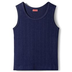 Babyhug Knit Full Sleeves Solid Thermal Set With Vest - Navy Blue