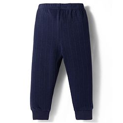 Babyhug Knit Full Sleeves Solid Thermal Set With Vest - Navy Blue