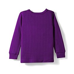 Babyhug Knit Full Sleeves Solid Color Thermal Vests & Pant Set - Purple