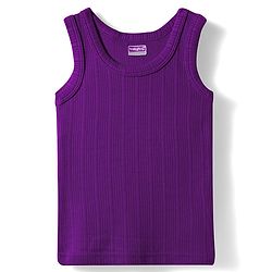 Babyhug Knit Full Sleeves Solid Color Thermal Vests & Pant Set - Purple