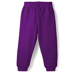 Babyhug Knit Full Sleeves Solid Color Thermal Vests & Pant Set - Purple
