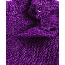 Babyhug Knit Full Sleeves Solid Color Thermal Vests & Pant Set - Purple