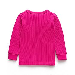 Babyhug Knit Full Sleeves Solid Thermal Set With Vest - Dark Pink