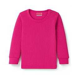 Babyhug Knit Full Sleeves Solid Thermal Set With Vest - Dark Pink