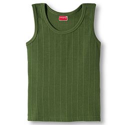 Babyhug Knit Solid Coloured Thermal Set With Vest - Olive Green