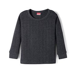 Babyhug Knit Full Sleeves Solid Color Thermal Vests Pack of 2 - Grey