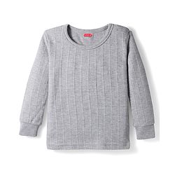 Babyhug Knit Full Sleeves Solid Color Thermal Vests Pack of 2 - Grey