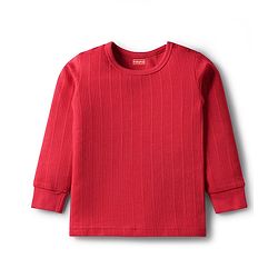 Babyhug Cotton Knit Full Sleeves Solid Coloured Pullover Vests Pack Of 2 - Red & Navy Blue