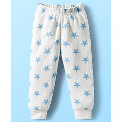 Babyhug Knit Full Sleeves Pullover Co-Ord Thermal Set With Star Print - White