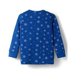 Babyhug Knit Full Sleeves Thermal Inner Wear Set With Star Print - Blue