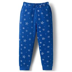 Babyhug Knit Full Sleeves Thermal Inner Wear Set With Star Print - Blue