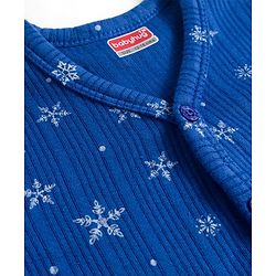 Babyhug Knit Full Sleeves Thermal Inner Wear Set With Star Print - Blue