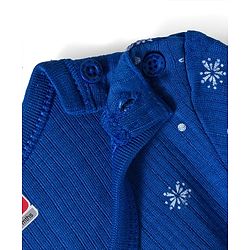 Babyhug Knit Full Sleeves Thermal Inner Wear Set With Star Print - Blue