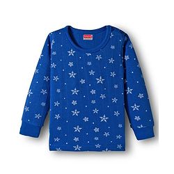Babyhug Knit Full Sleeves Thermal Inner Wear Set With Star Print - Blue