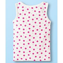 Babyhug Cotton Knit Full Sleeves Thermal Inner Wear Set With Floral Print - White