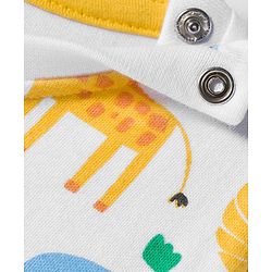 Babyhug 100% Cotton Knit Full Sleeves Striped T-Shirts with Jungle Theme Print Pack of 2 - Multicolor