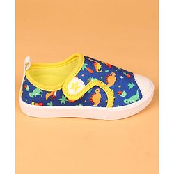 Cute Walk by Babyhug Velcro Closure Casual Shoes with Dino Print - Blue