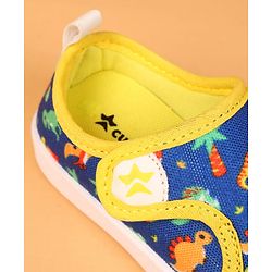 Cute Walk by Babyhug Velcro Closure Casual Shoes with Dino Print - Blue