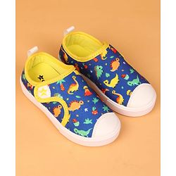 Cute Walk by Babyhug Velcro Closure Casual Shoes with Dino Print - Blue