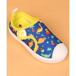 Cute Walk by Babyhug Velcro Closure Casual Shoes with Dino Print - Blue