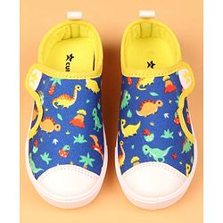 Cute Walk by Babyhug Velcro Closure Casual Shoes with Dino Print - Blue