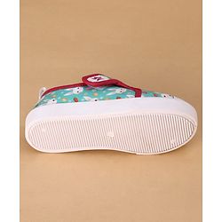 Cute Walk by Babyhug Velcro Closure Casual Shoes with Bunny Print - Mint