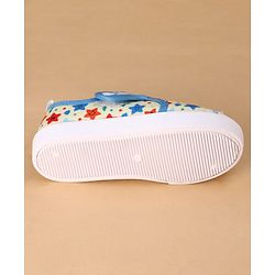 Cute Walk by Babyhug Velcro Closure Casual Shoes with Star Print - Light Yellow