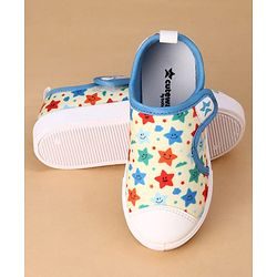 Cute Walk by Babyhug Velcro Closure Casual Shoes with Star Print - Light Yellow