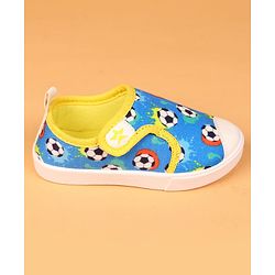 Cute Walk by Babyhug Velcro Closure Casual Shoes with Ball Print - Blue