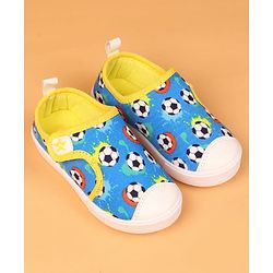 Cute Walk by Babyhug Velcro Closure Casual Shoes with Ball Print - Blue