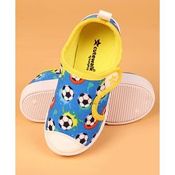 Cute Walk by Babyhug Velcro Closure Casual Shoes with Ball Print - Blue