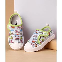 Cute Walk by Babyhug Velcro Closure Casual Shoes with Vehicle Print - Multicolor