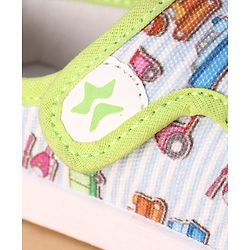 Cute Walk by Babyhug Velcro Closure Casual Shoes with Vehicle Print - Multicolor