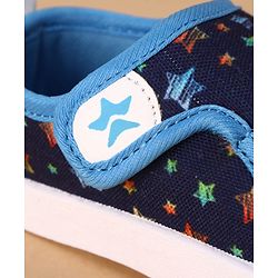 Cute Walk by Babyhug Velcro Closure Casual Shoes with Star Print - Navy Blue